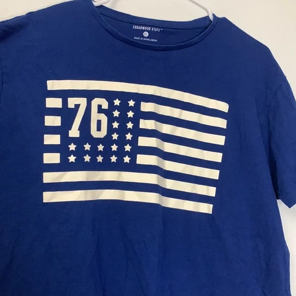 Cedarwood state 1776 USA (76) navy blue XL Tshirt - Picture 3 of 5